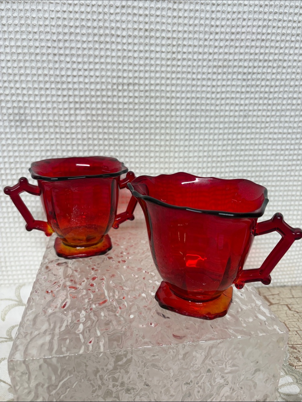 Imperial glass creamer/sugar bowl